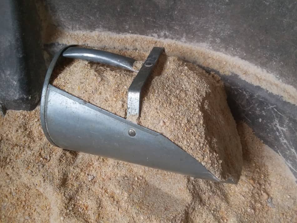 Scoop of ground feed